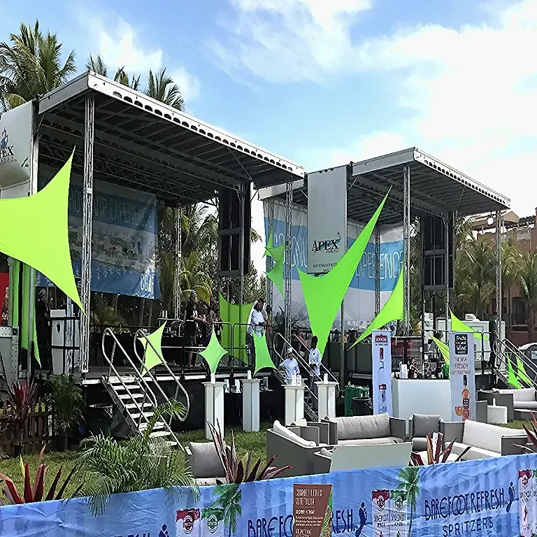 Dual APEX 3224 setup with VIP deck section at an outdoor event